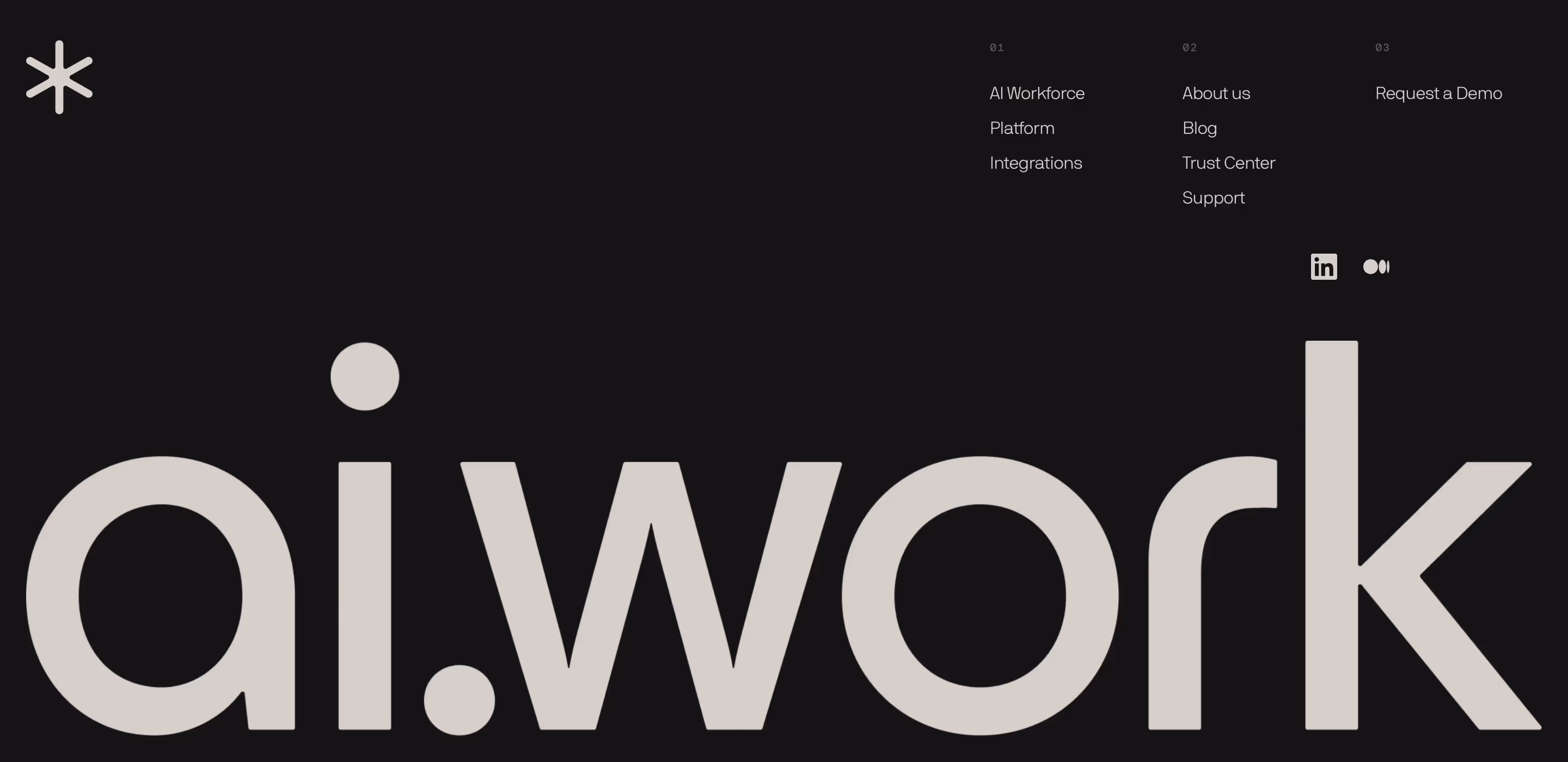 AI Work Footers section design