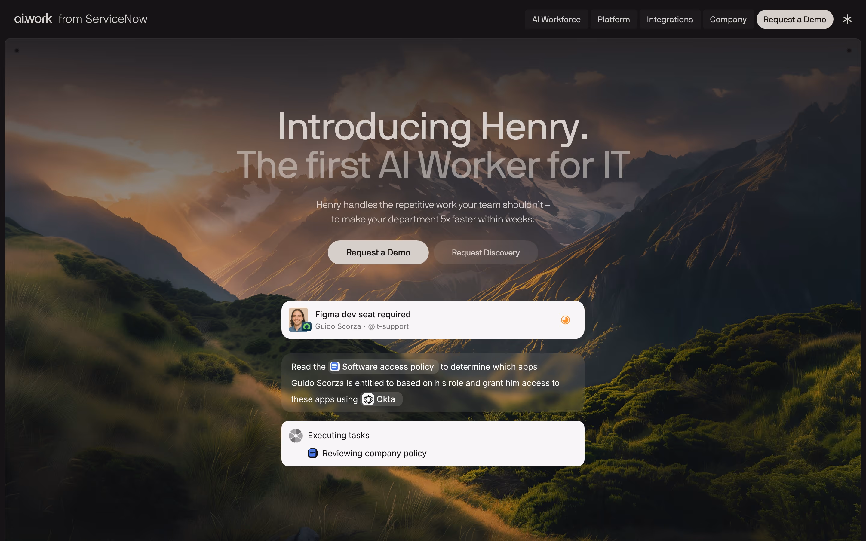 AI Work Heroes section design