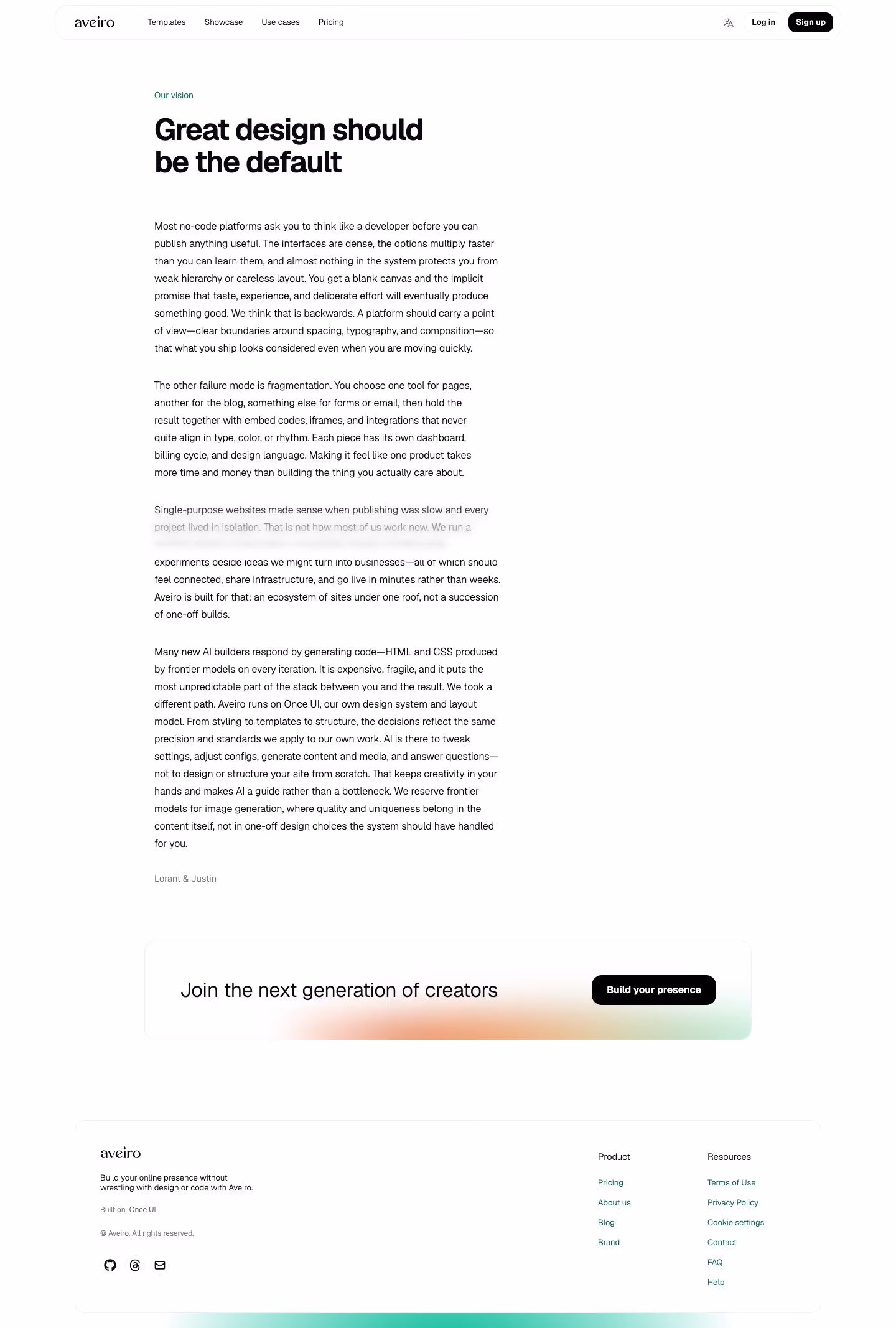 Aveiro About Us section design