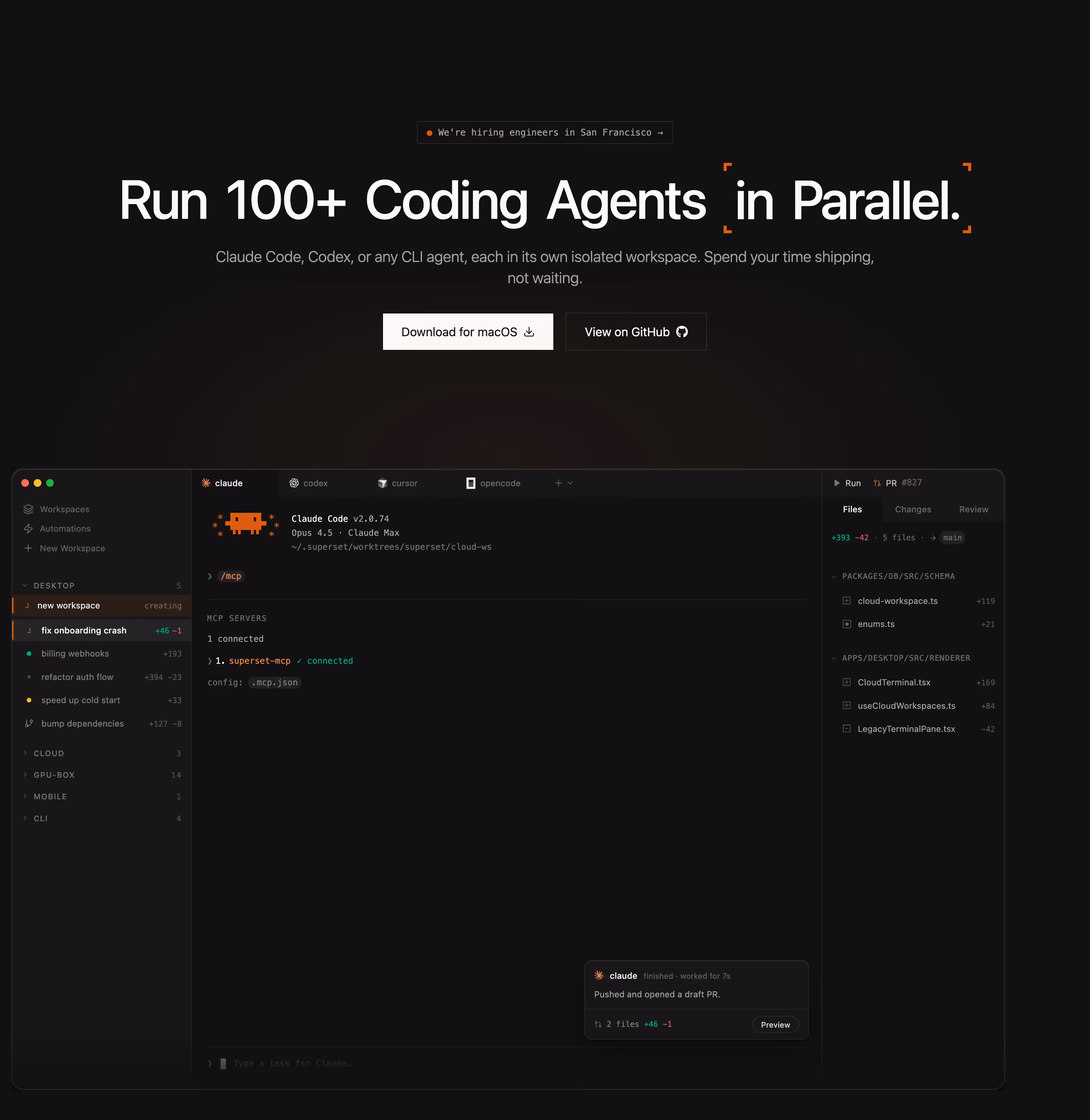 Superset hero design — Developer Tools