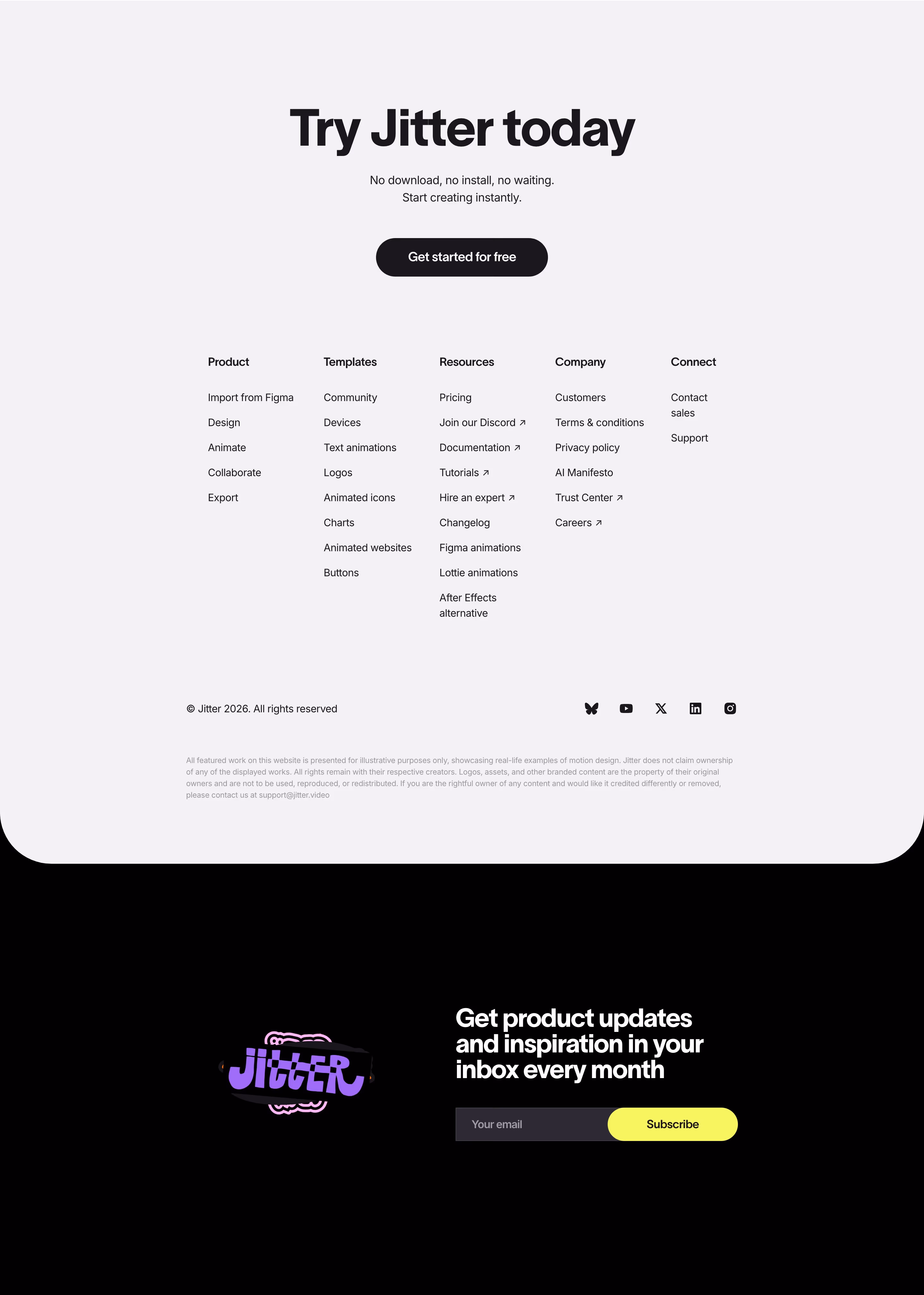 Jitter footer design — Graphics & Design