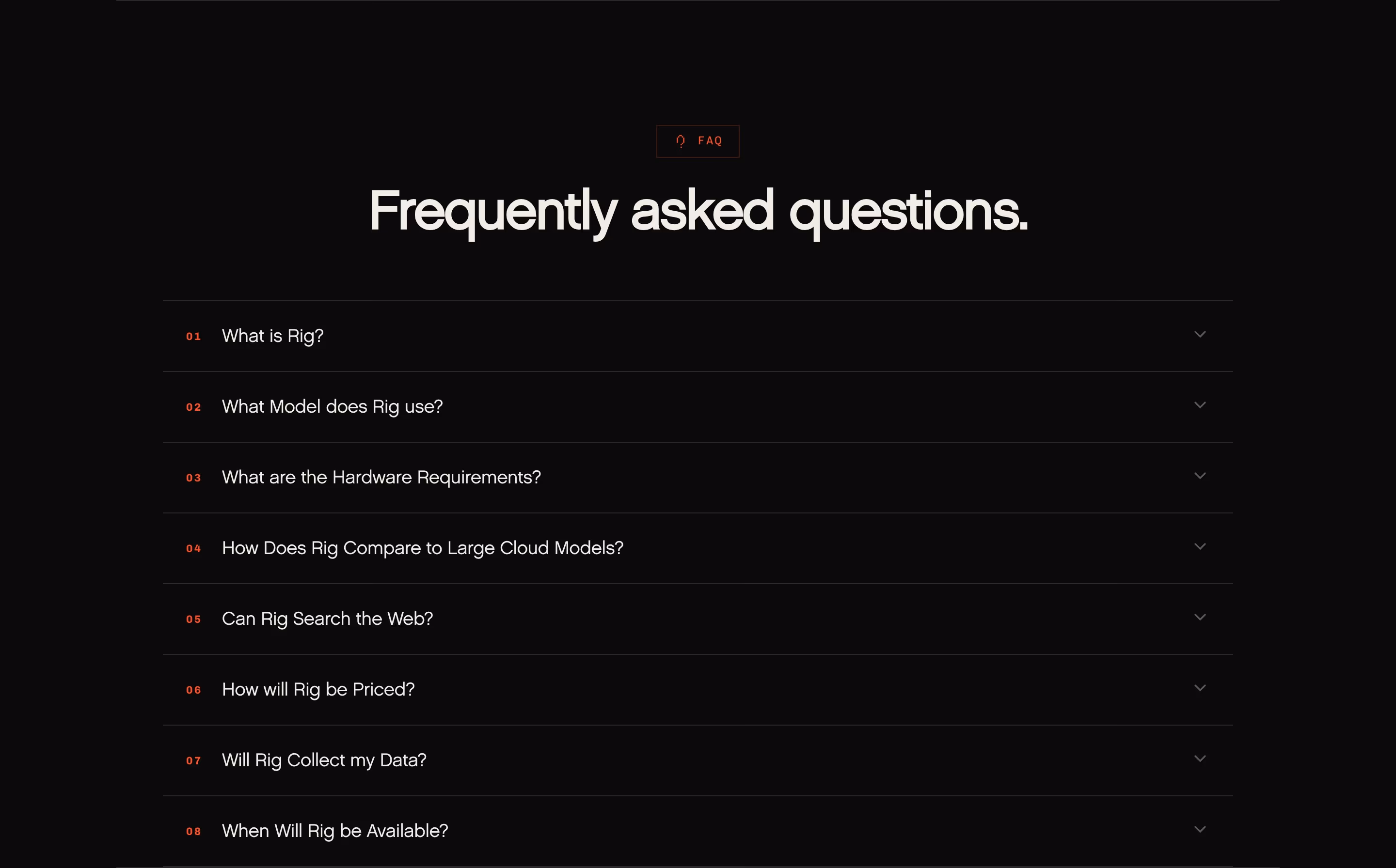 Rig faq design — Developer Tools