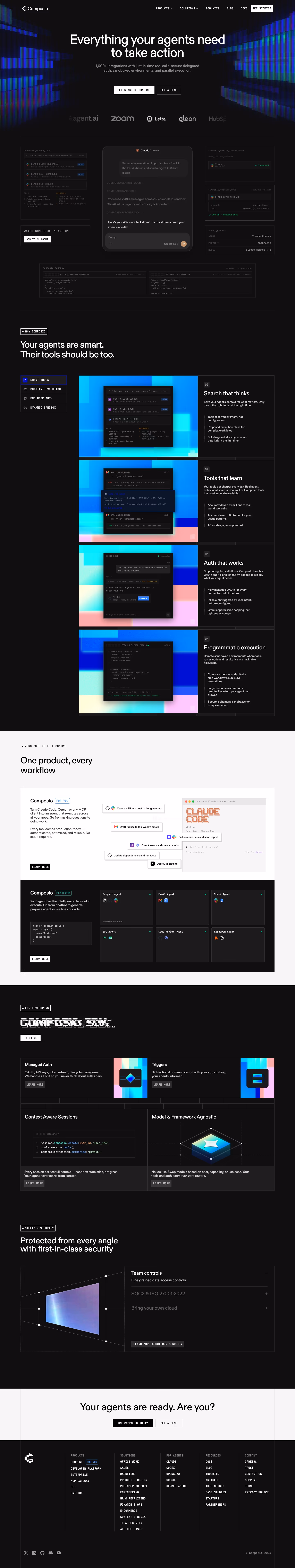 Composio landing page design