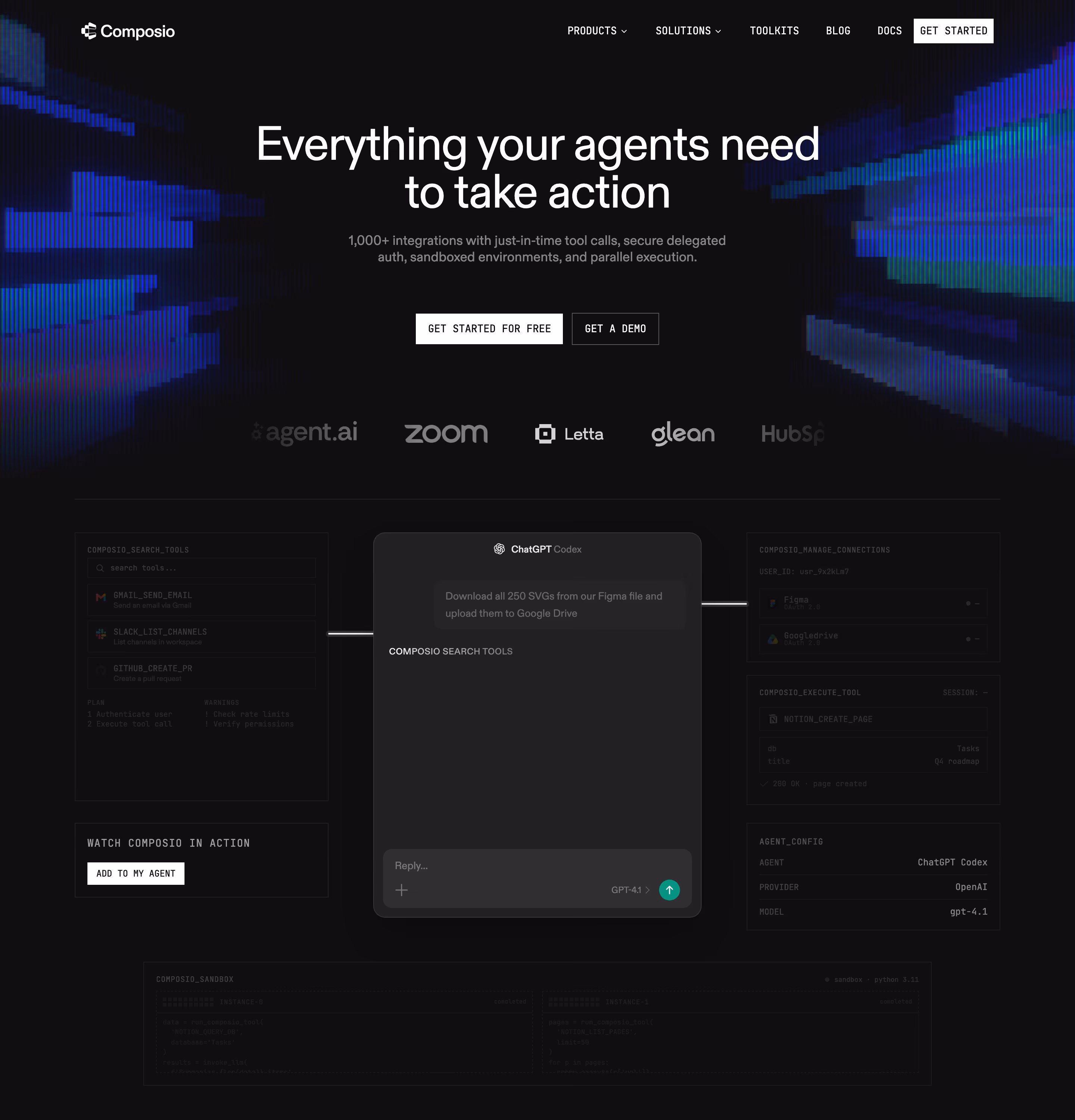 Composio hero — Developer Tools