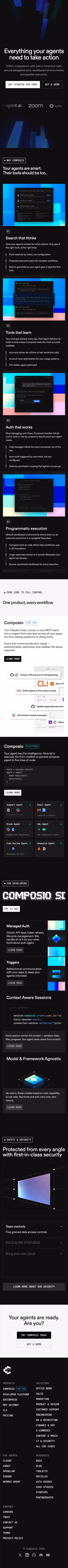 Composio mobile design — Developer Tools