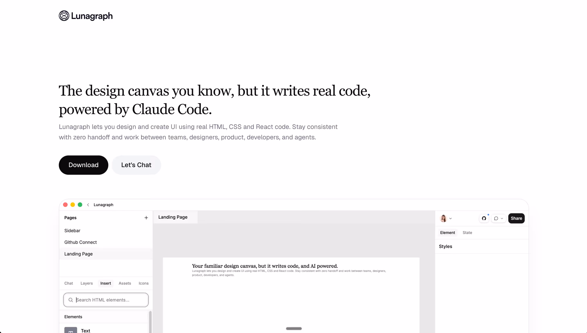 Lunagraph og image design — Developer Tools