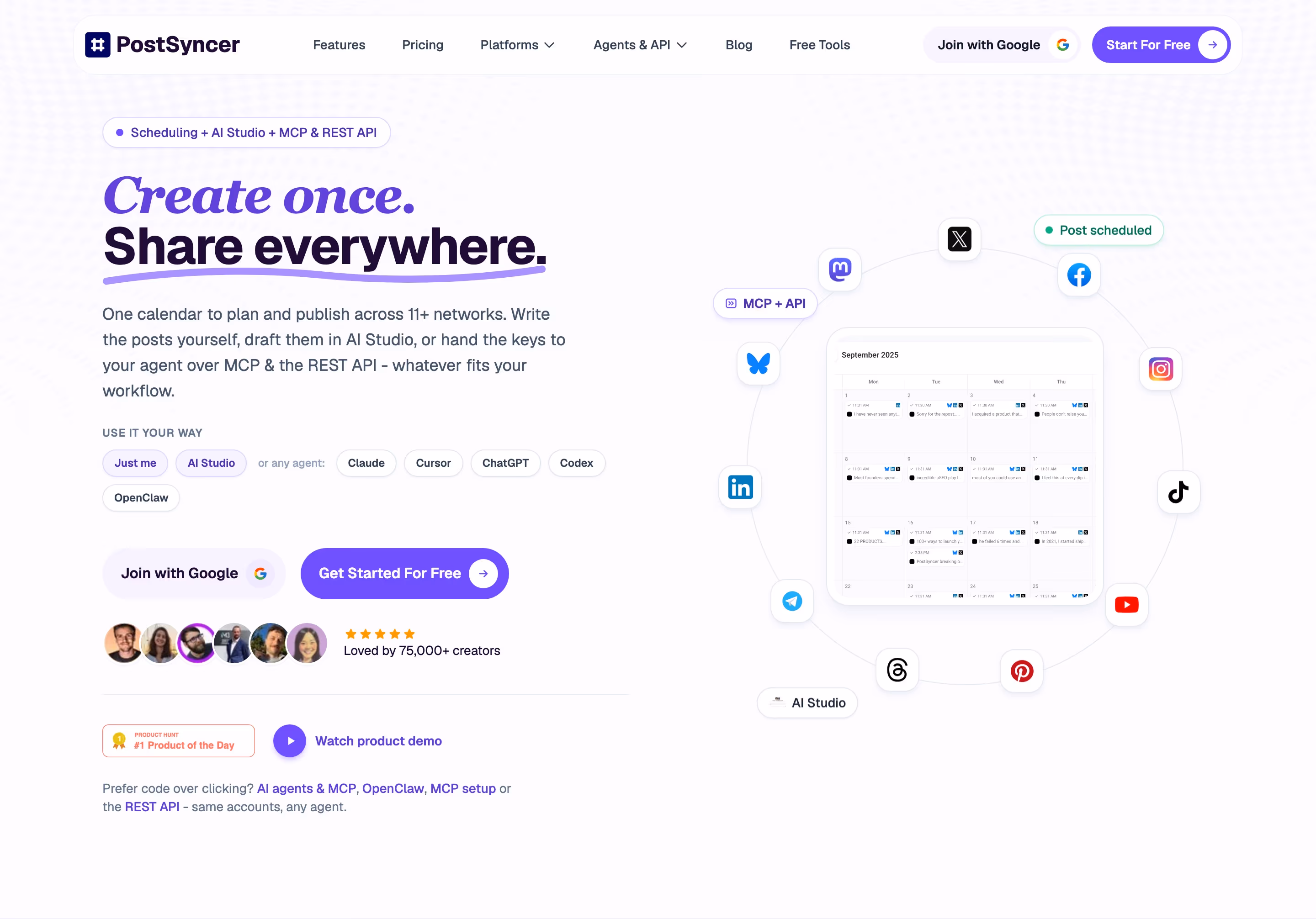 Postsyncer Heroes section design