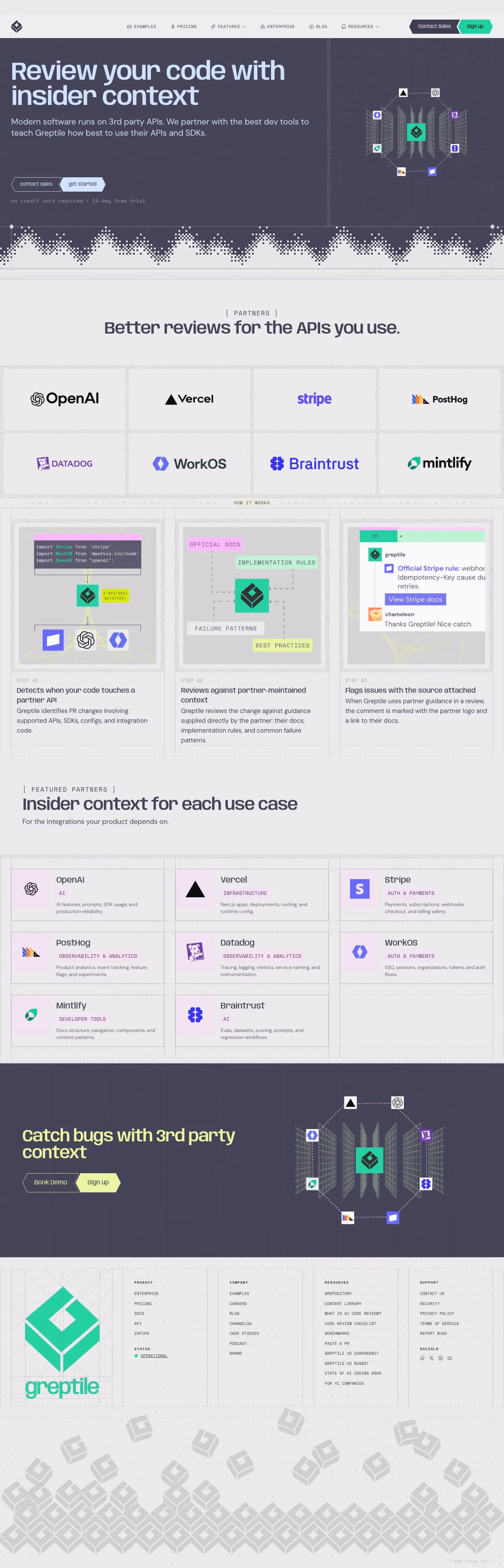 Greptile affiliate page design — Developer Tools
