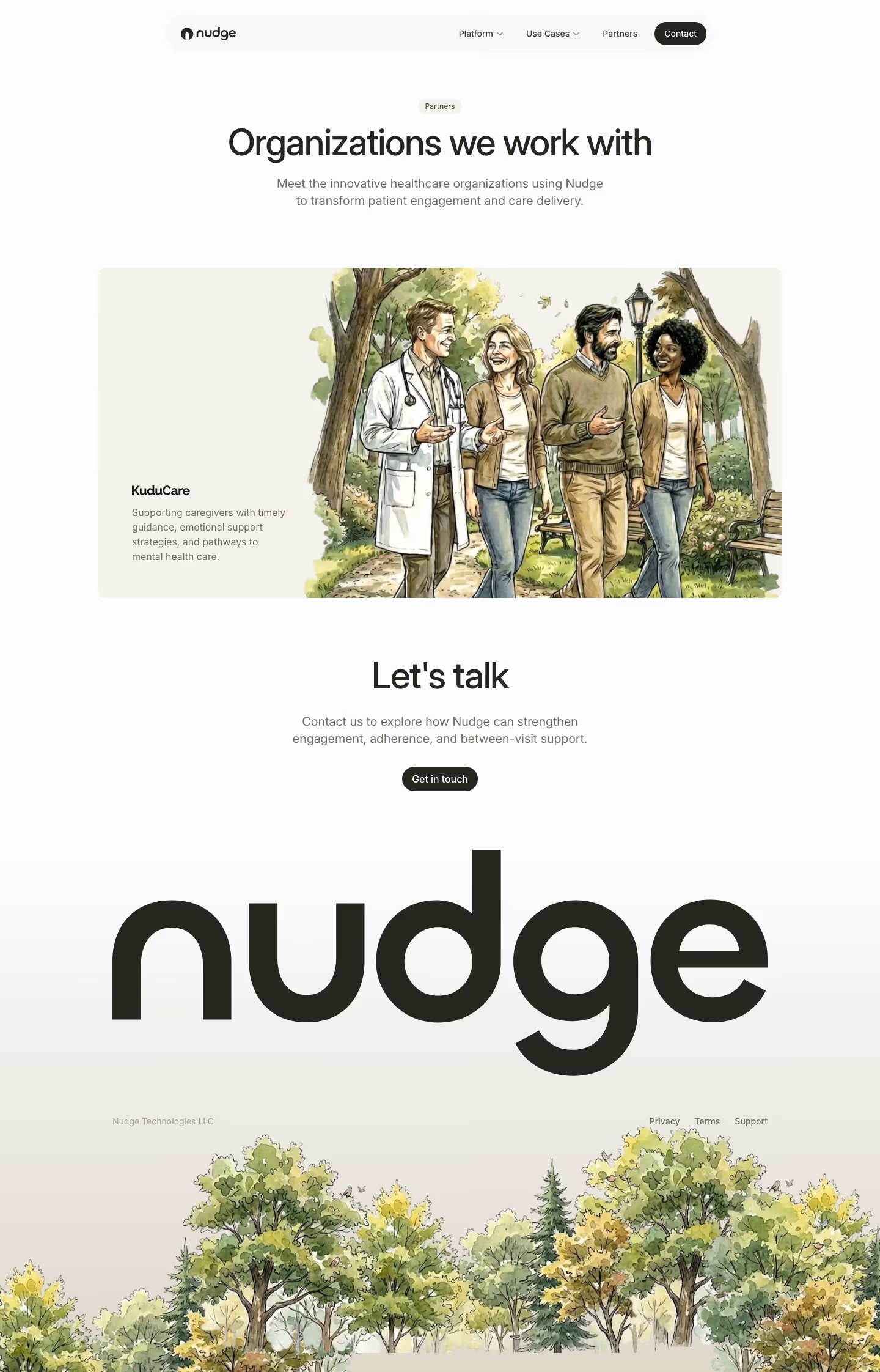 Getnudge affiliate page design — Healthcare