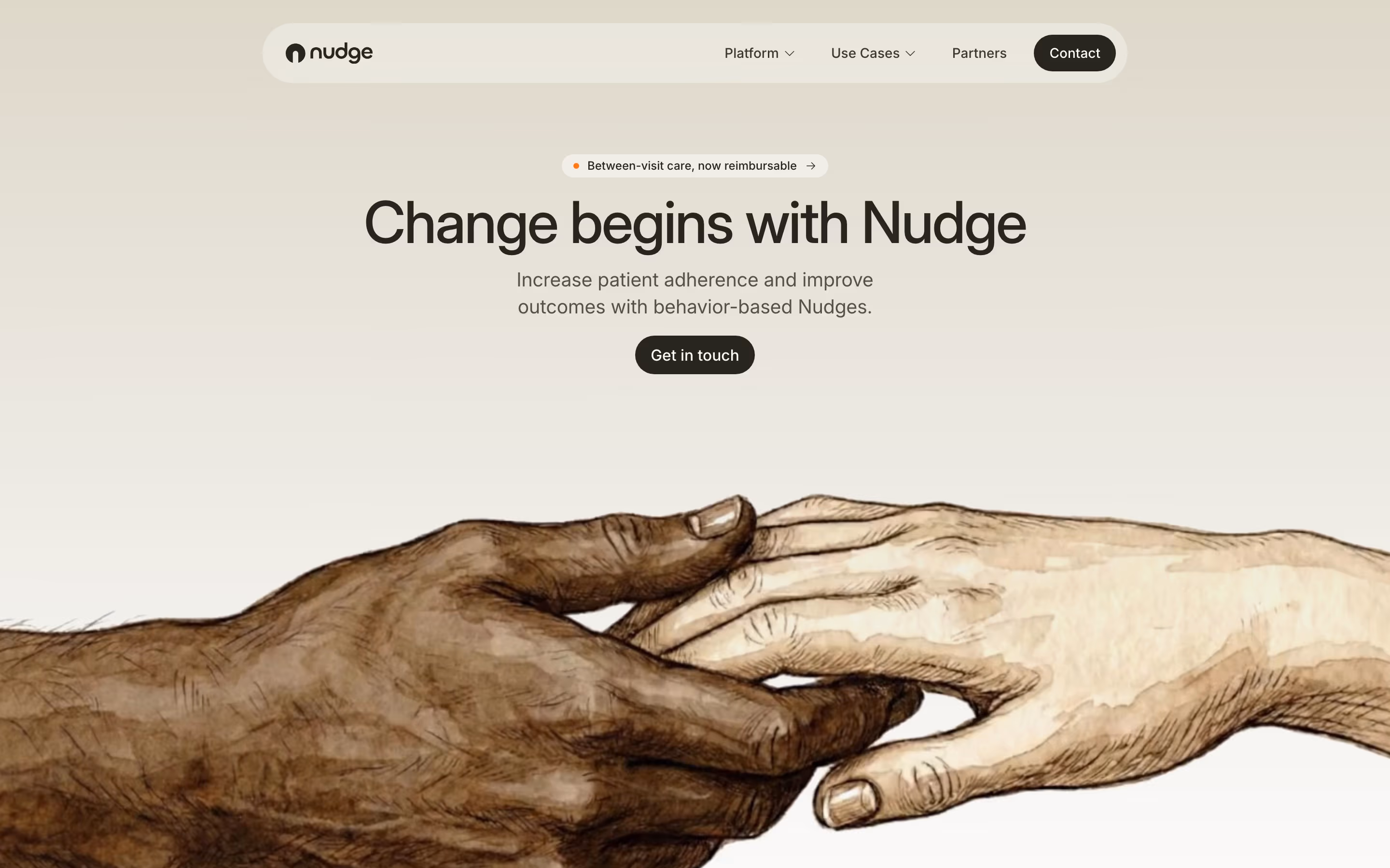 Getnudge Heroes section design