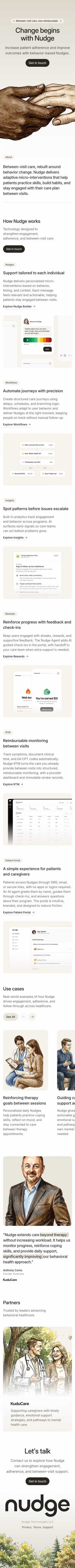 Getnudge mobile design — Healthcare