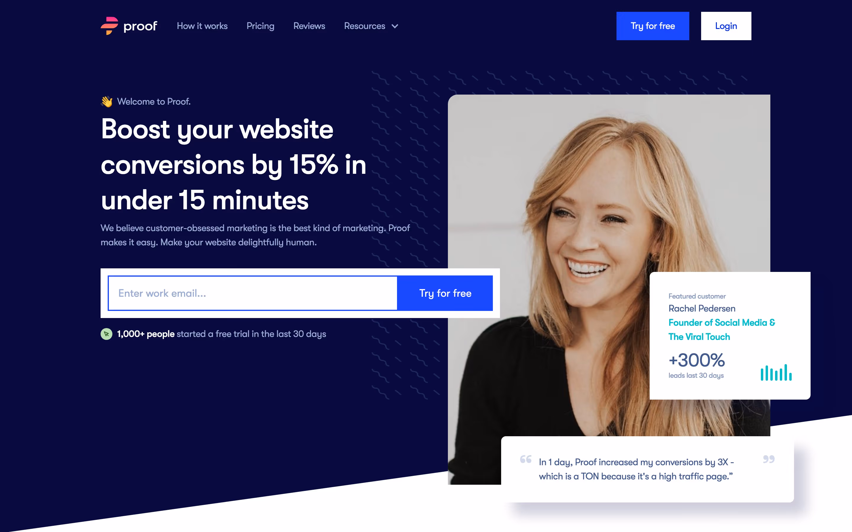 Useproof Heroes section design