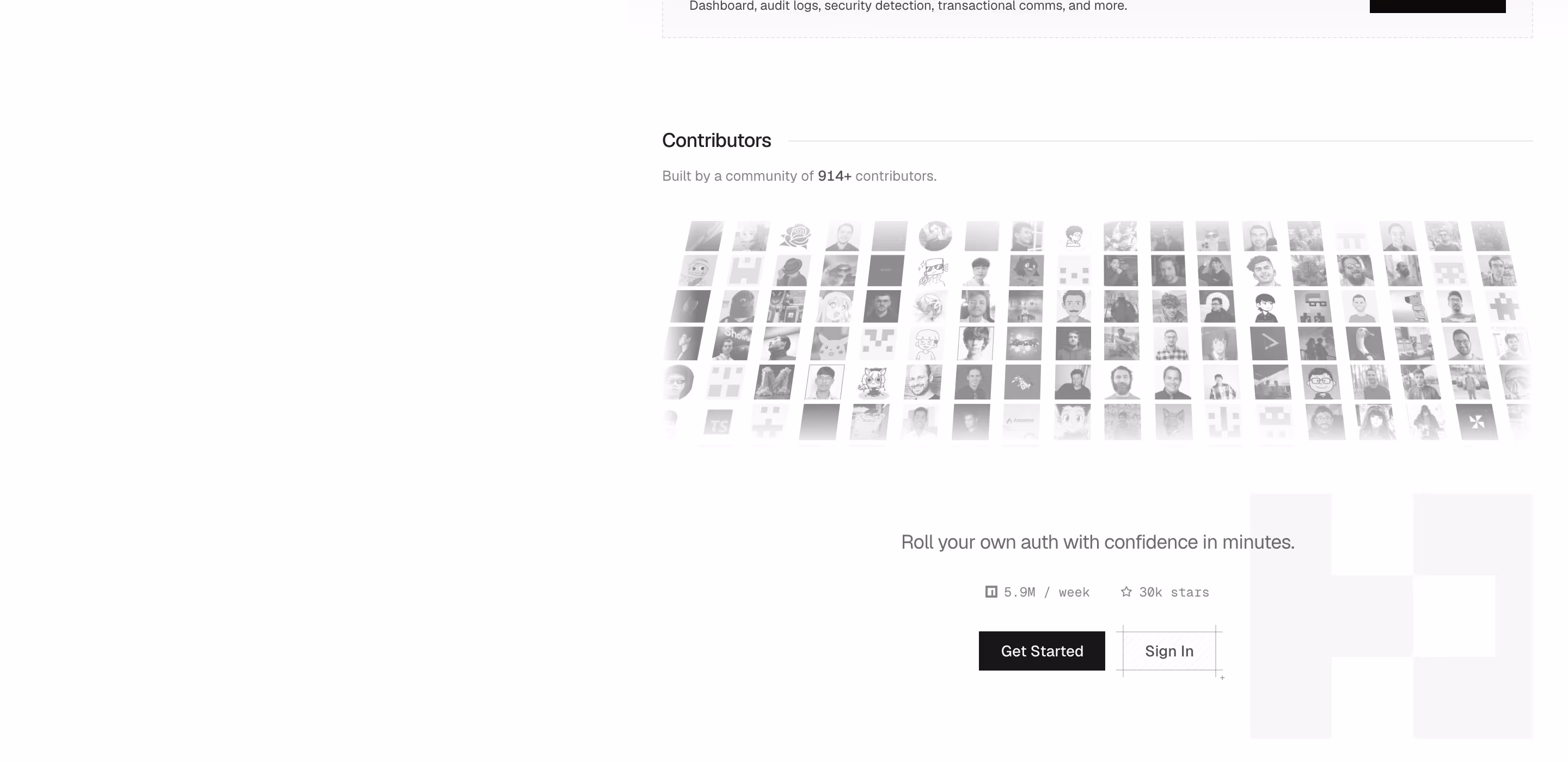 Better-auth Footers section design