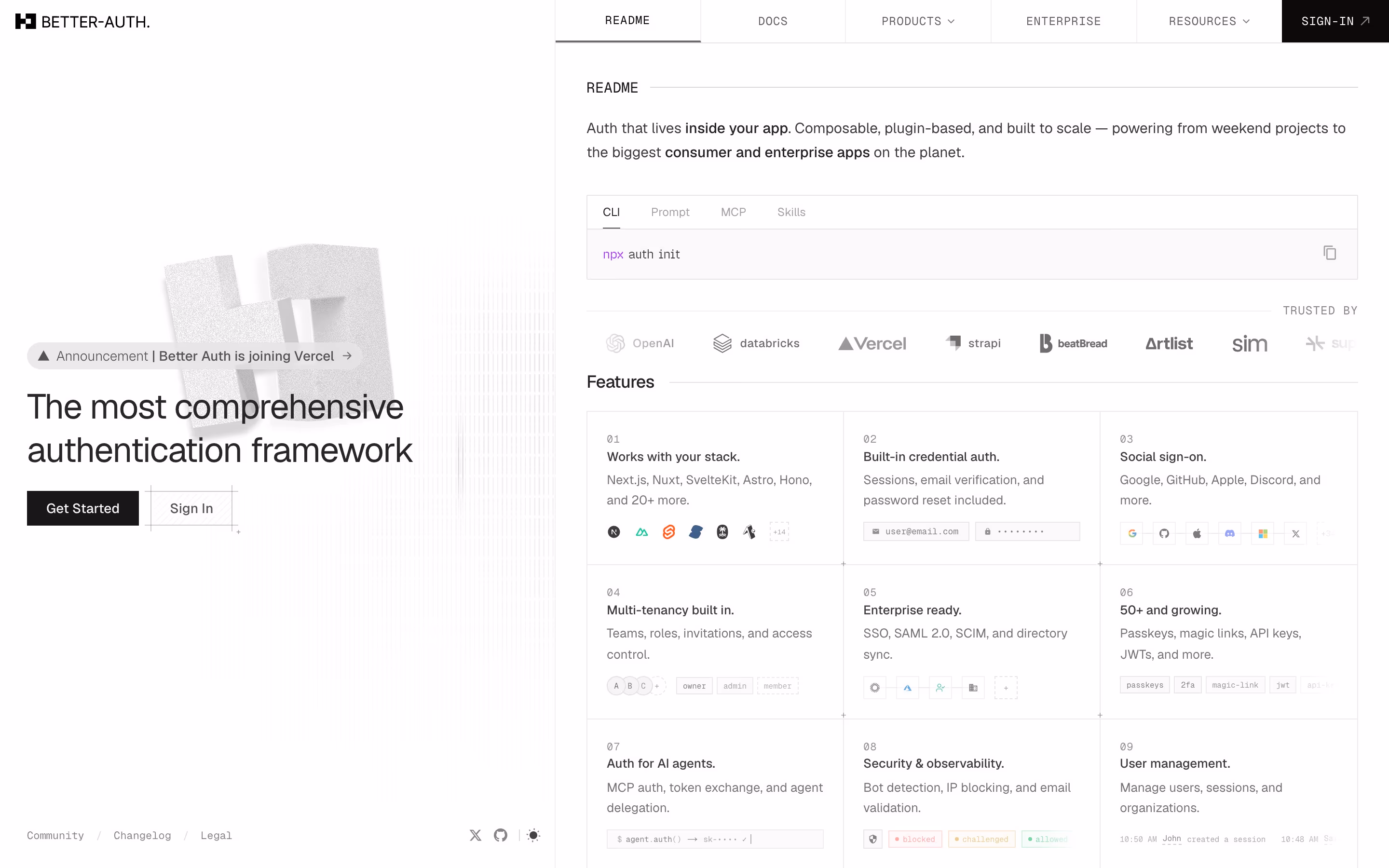 Better-auth Heroes section design