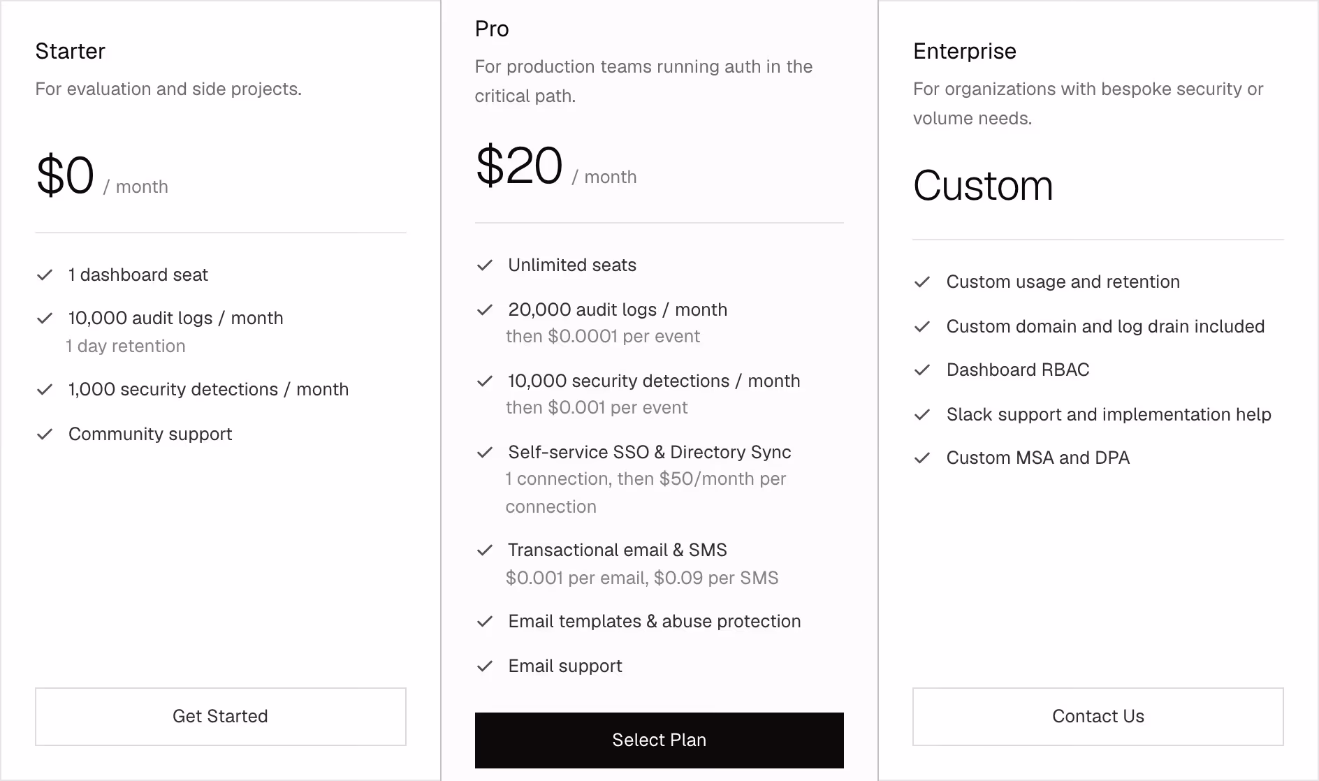 Better-auth pricing design — Developer Tools