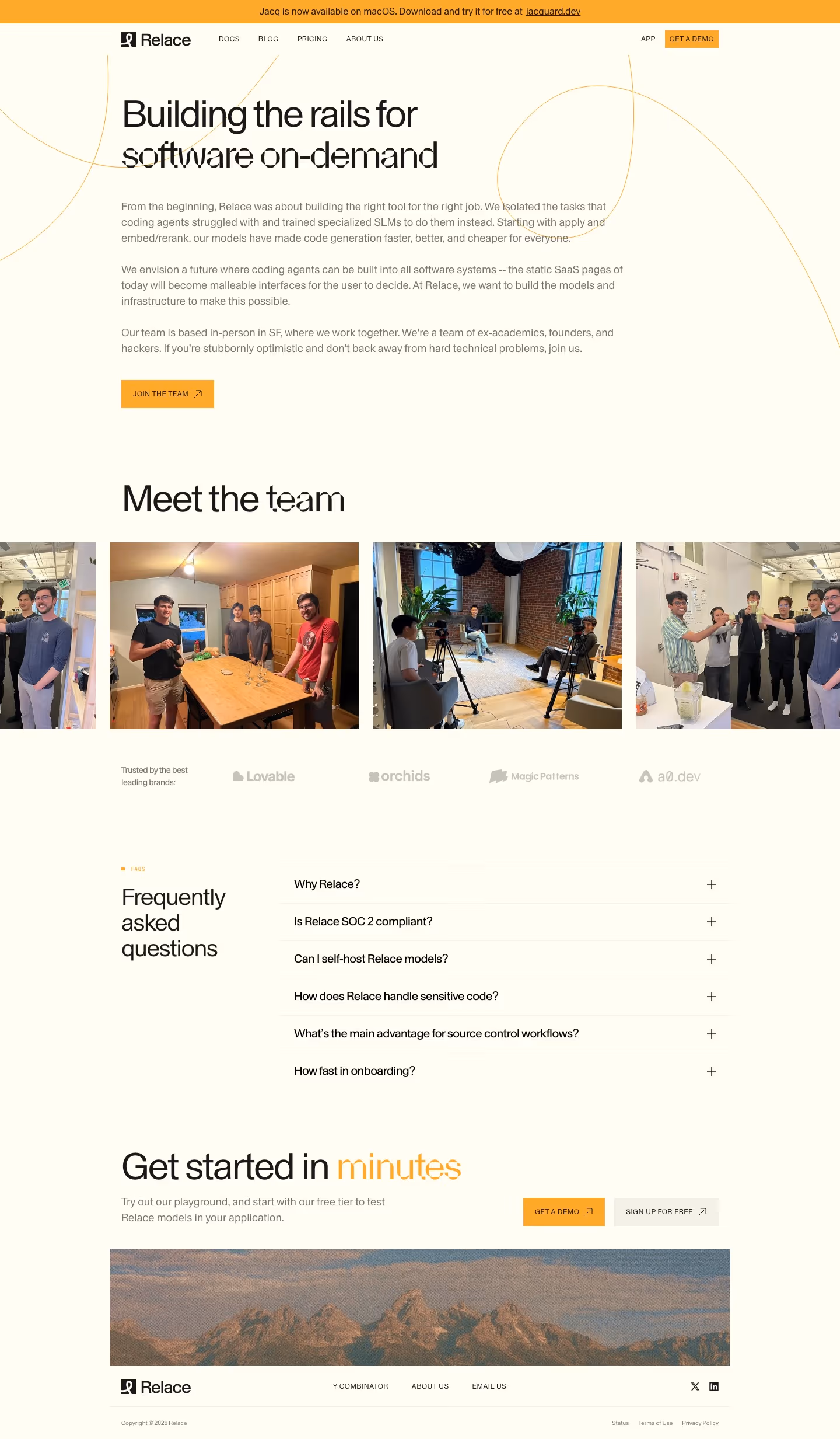 Relace About Us section design