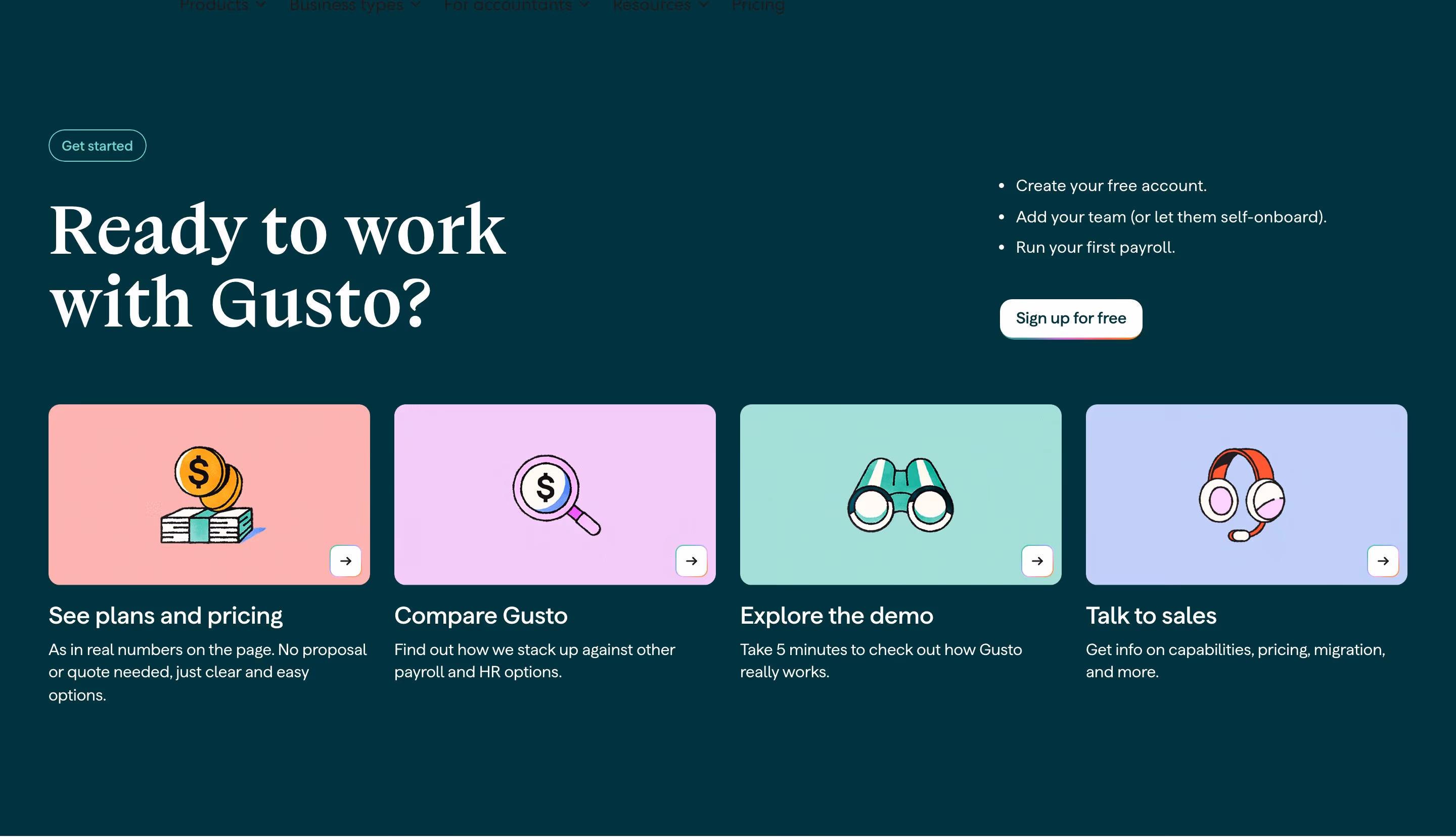 Gusto cta design — HR