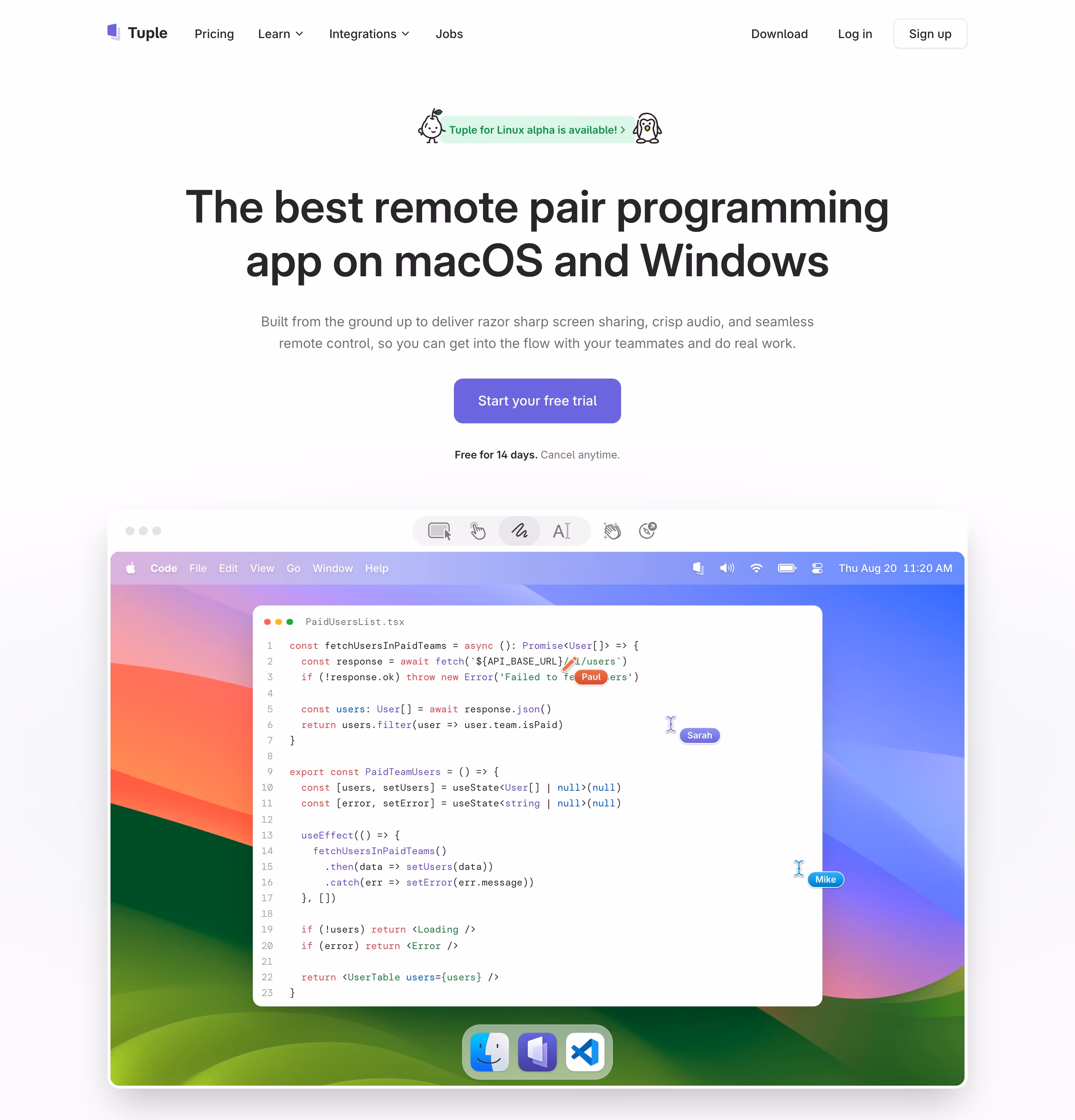 Tuple Heroes section design