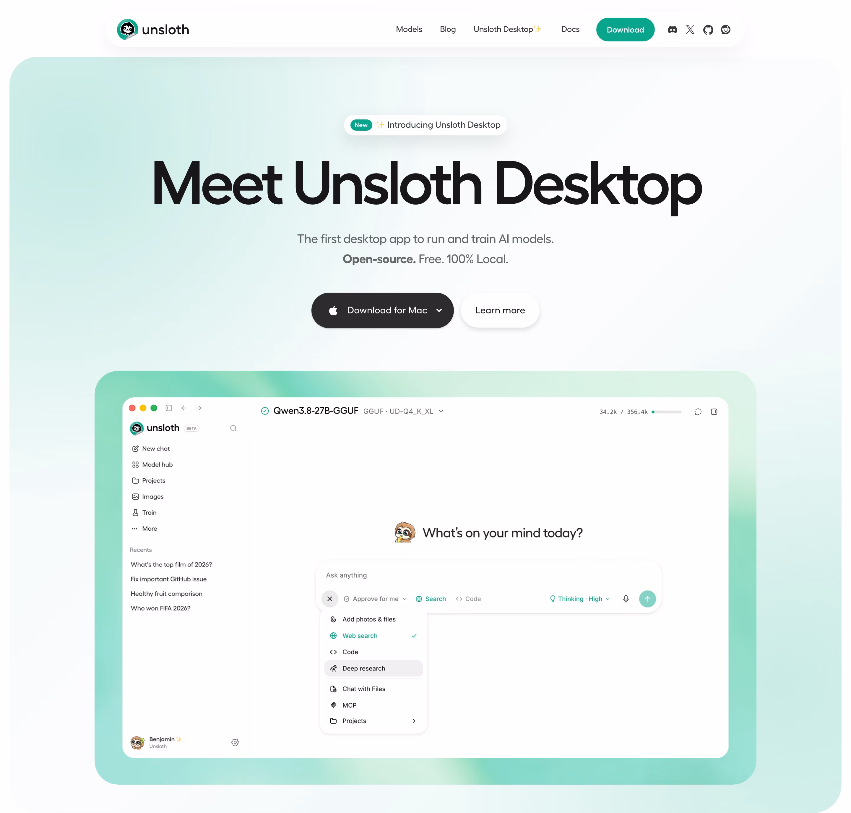 Unsloth hero design — Developer Tools