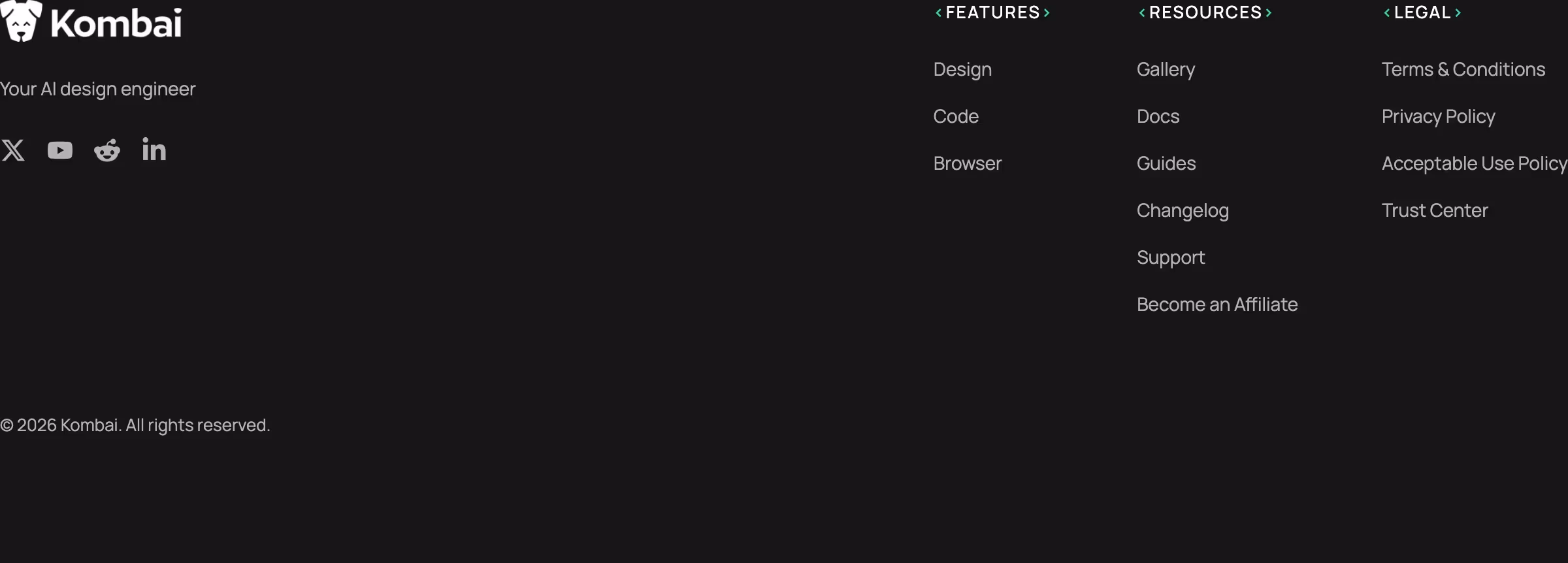 Kombai Footers section design
