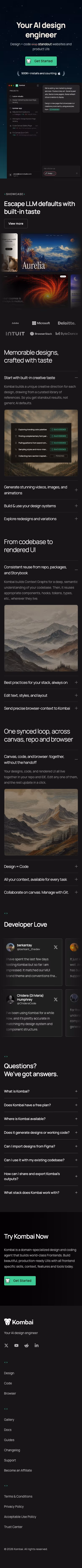 Kombai mobile design — Developer Tools