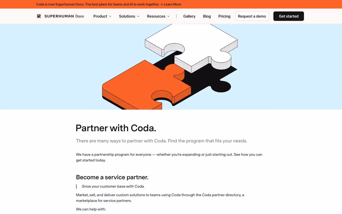 Coda Affiliate pages section design