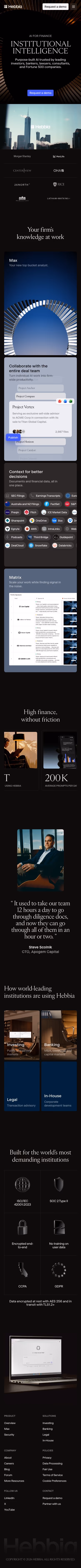 Hebbia mobile design — AI