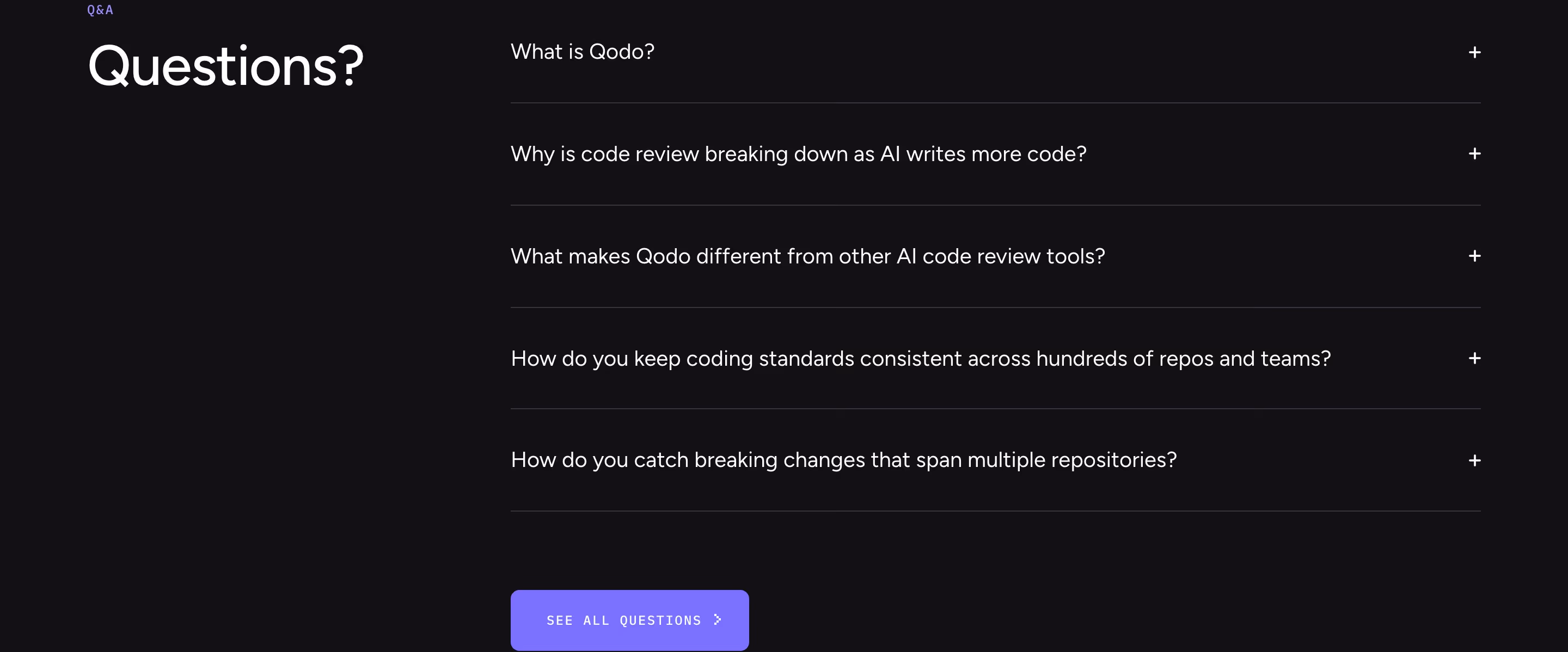 Qodo faq design — Developer Tools