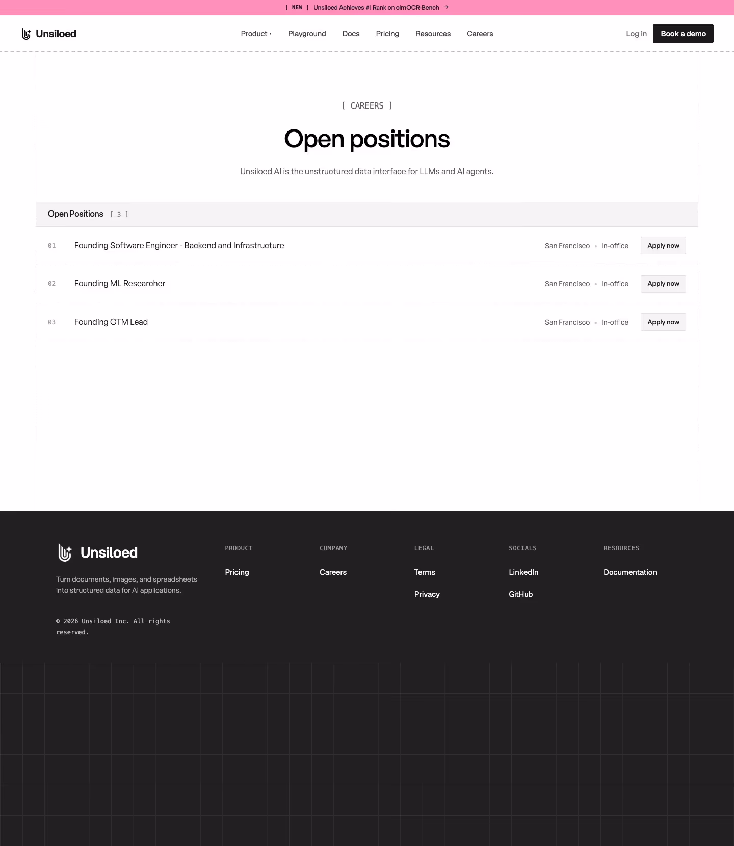 Unsiloed Careers pages section design
