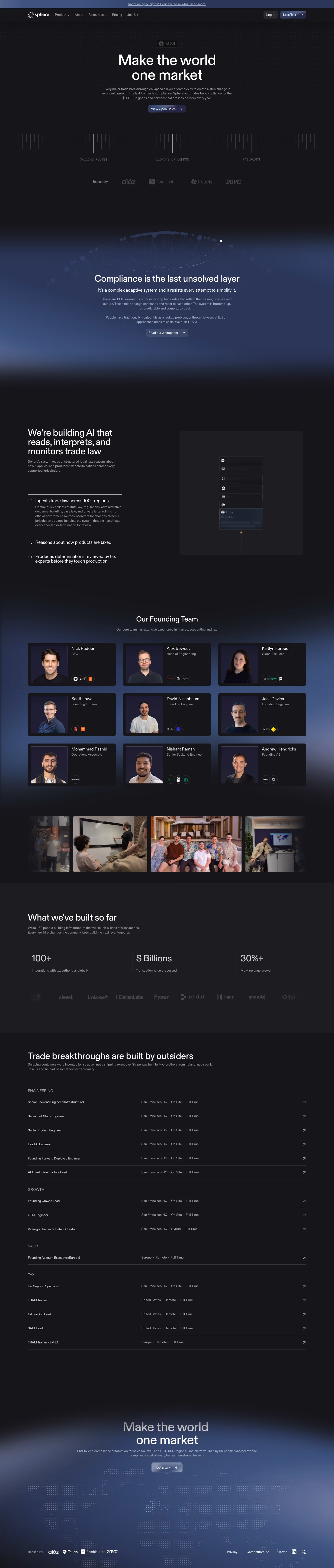 Getsphere careers page design — Finance