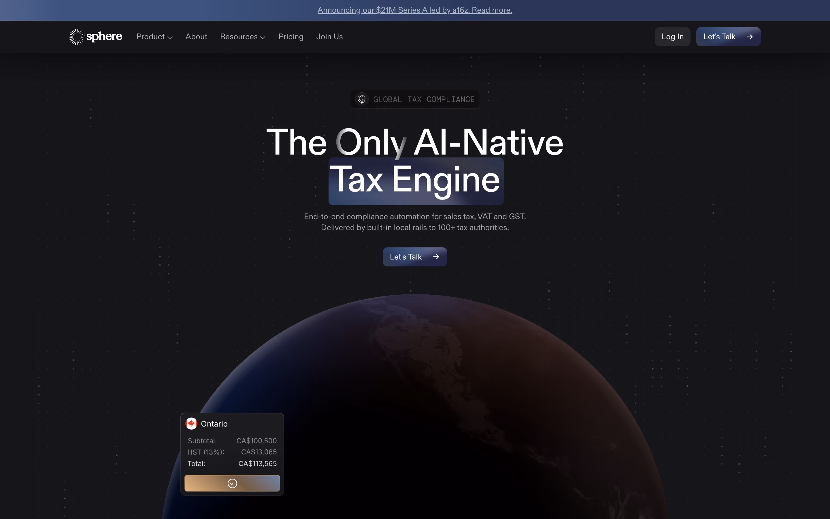Getsphere hero design — Finance