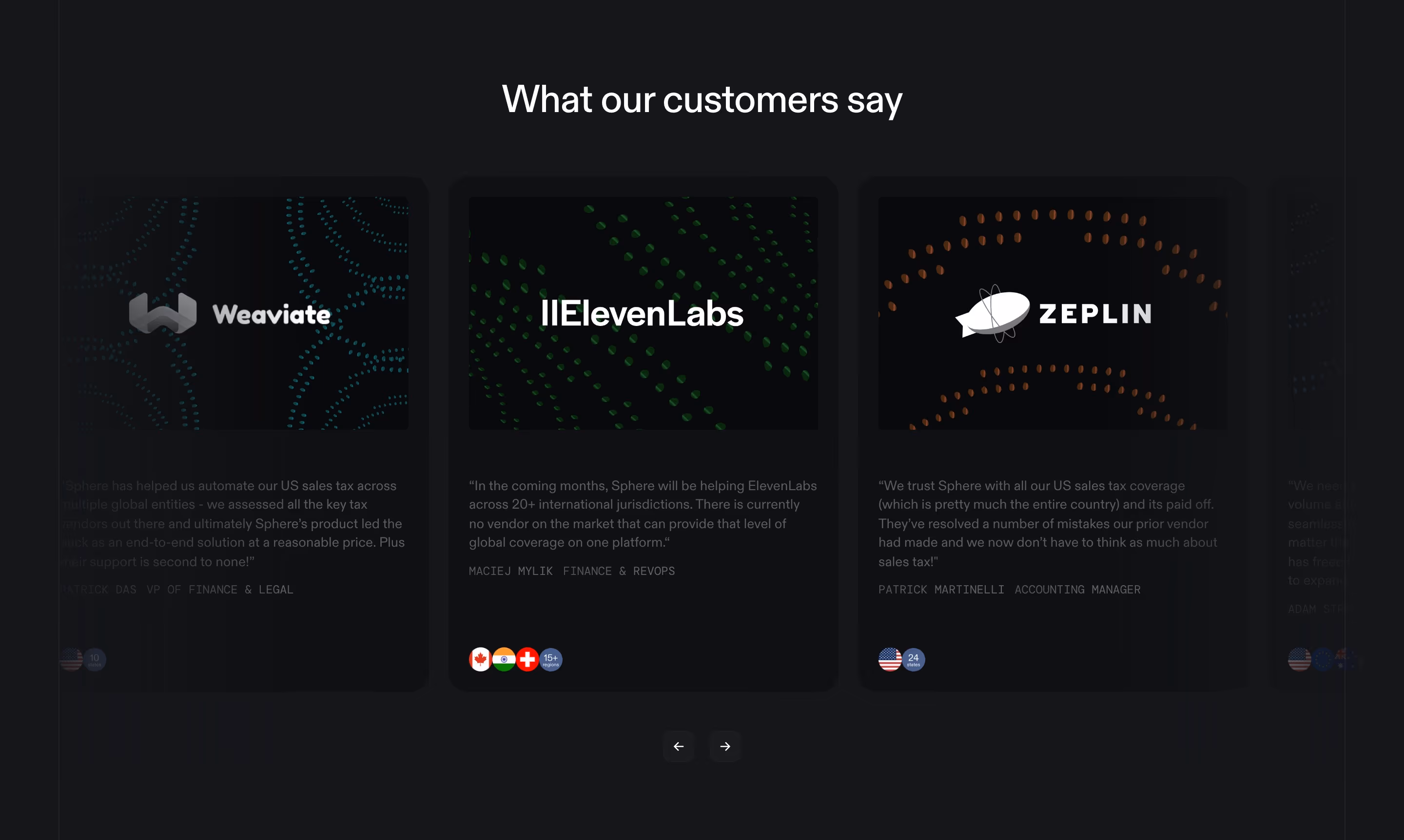 Getsphere testimonial design — Finance