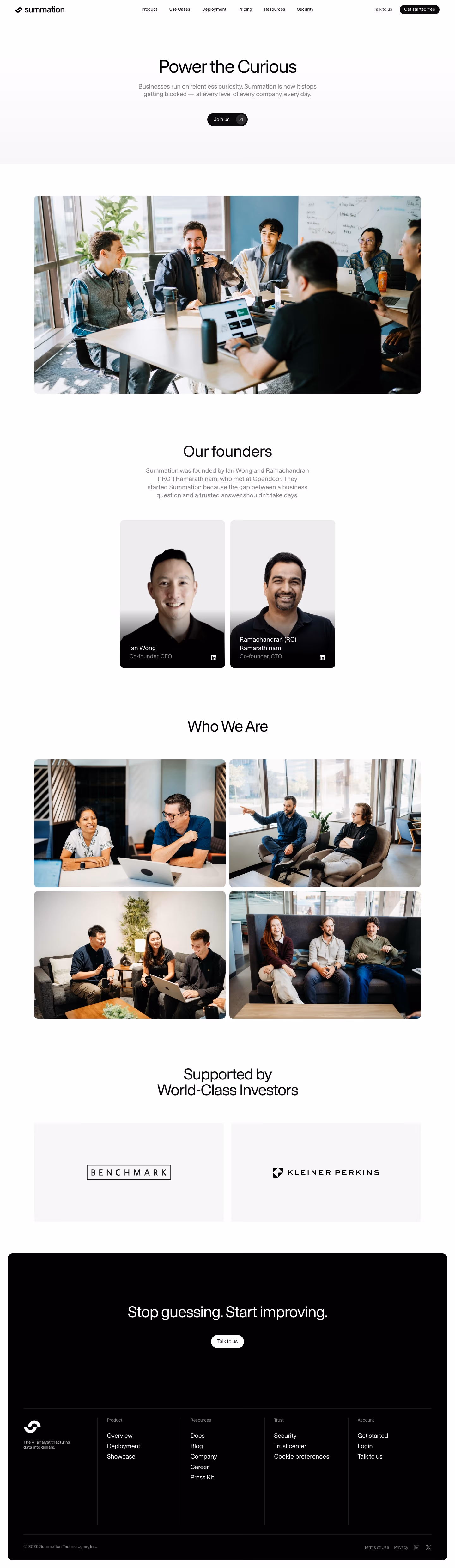 Summation About Us section design