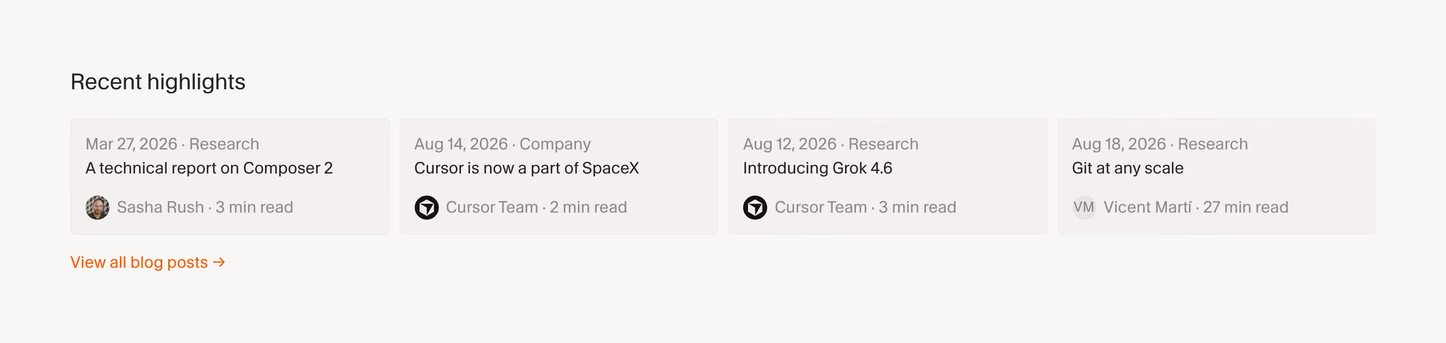 Cursor Features section design