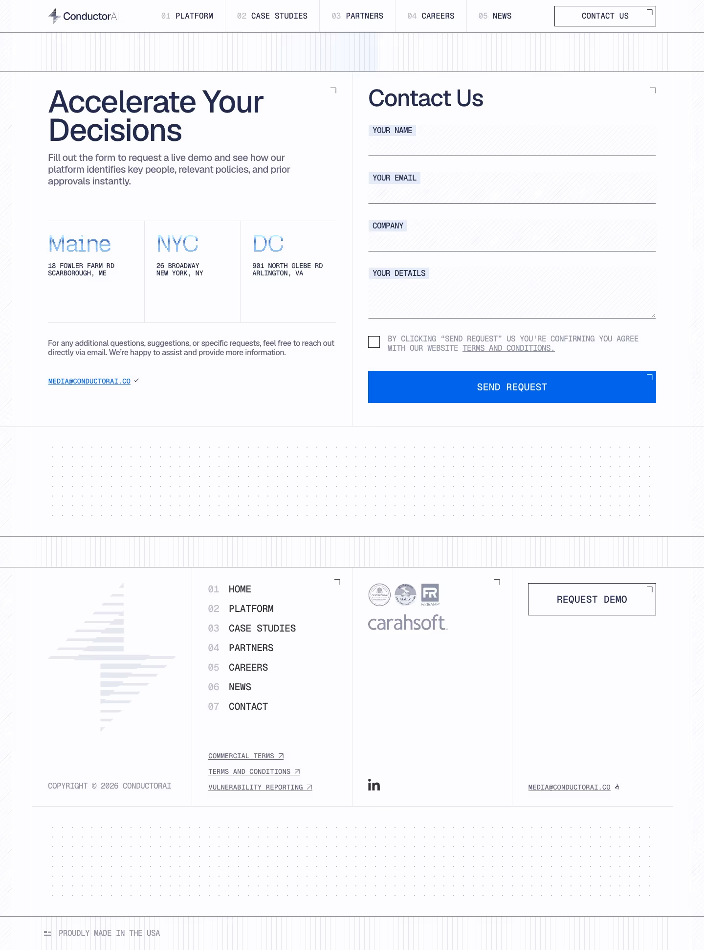 Conductorai contact us design — AI