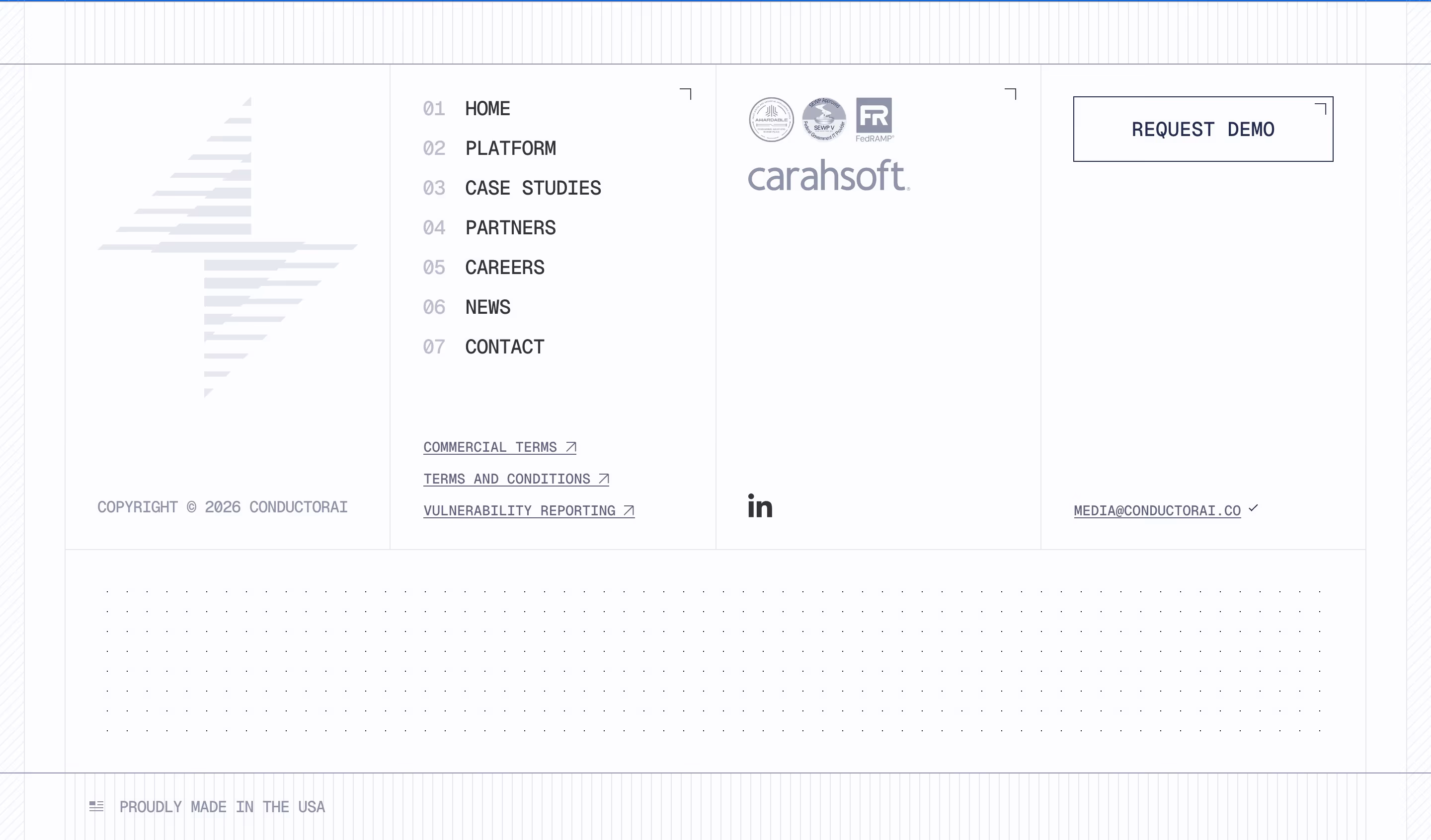 Conductorai Footers section design