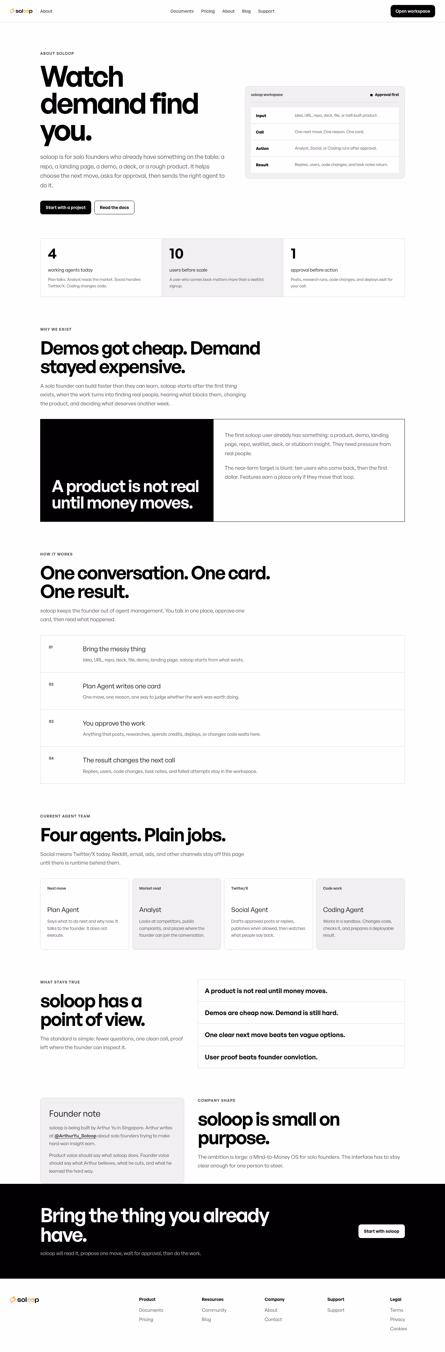 Soloop about us design — Finance