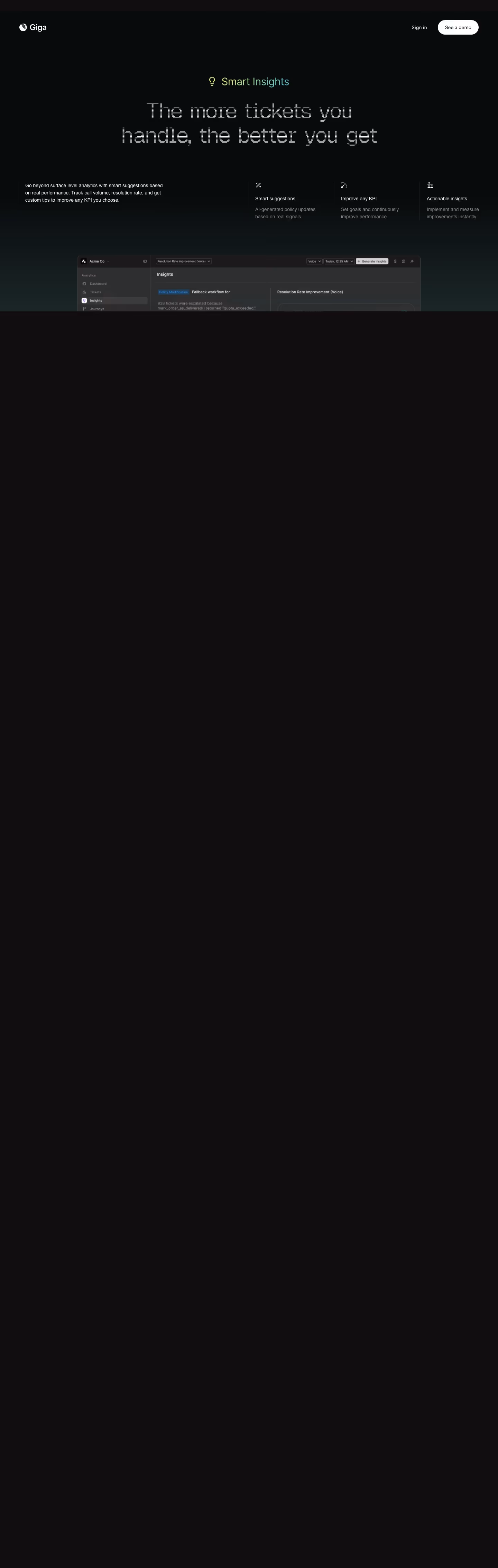 Giga Blog pages section design
