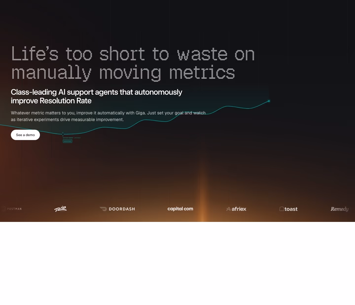 Giga landing page design — Sales & Support