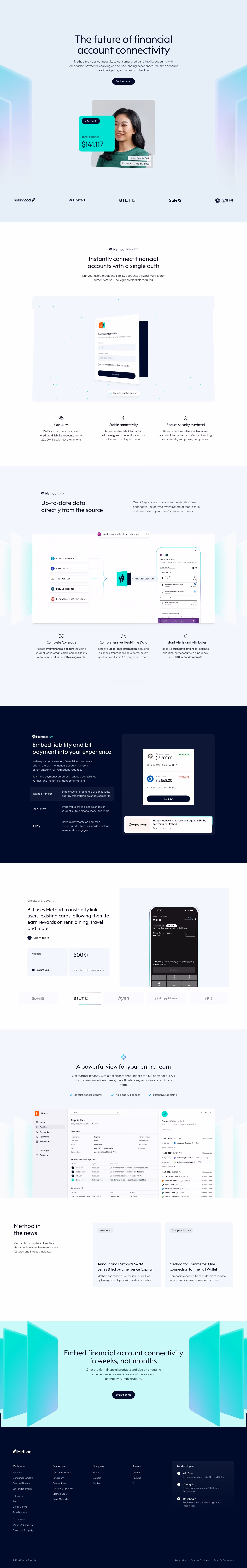 Methodfi landing page design — Finance