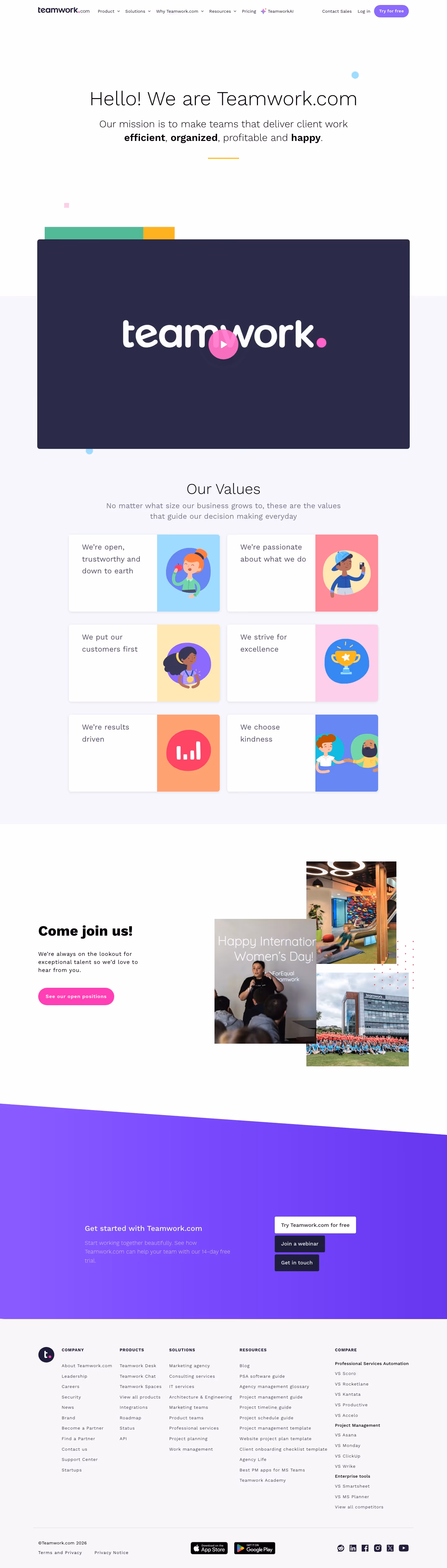 Teamwork about us design — Productivity