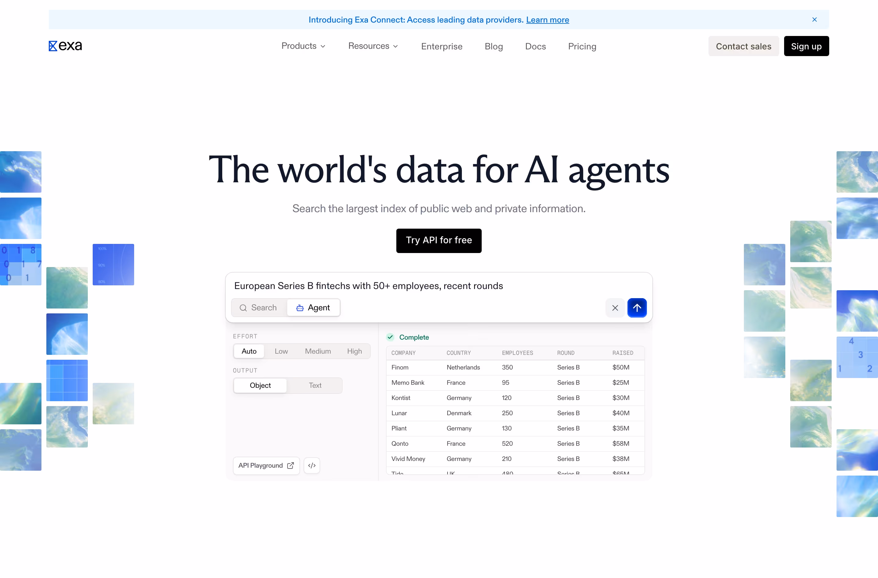 Exa hero — AI