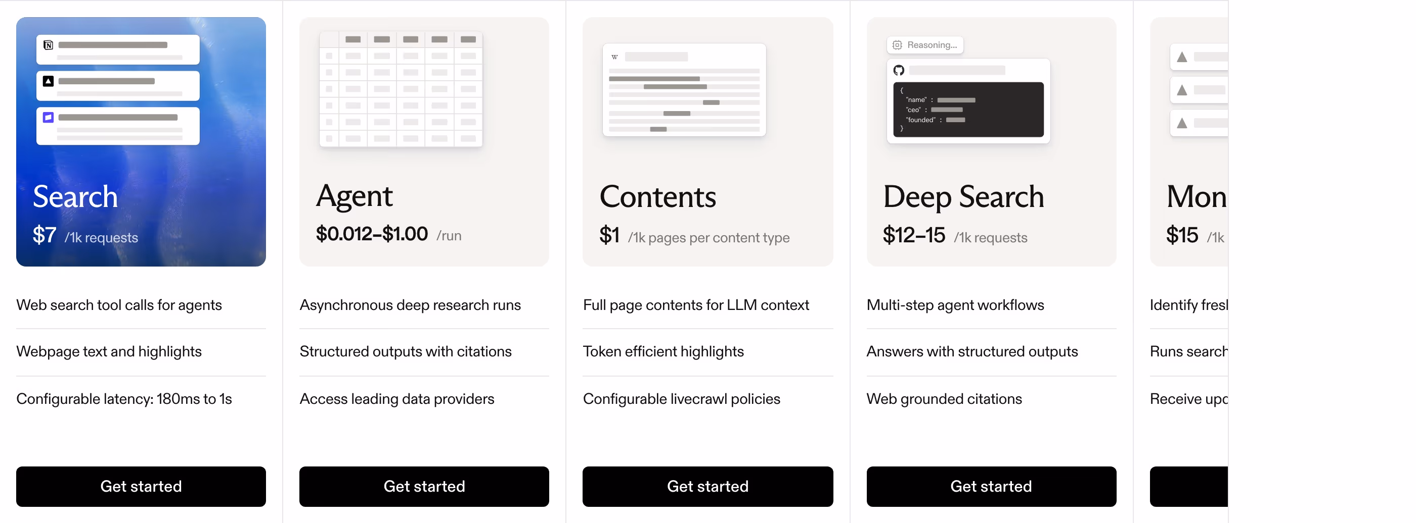Exa Pricing section design