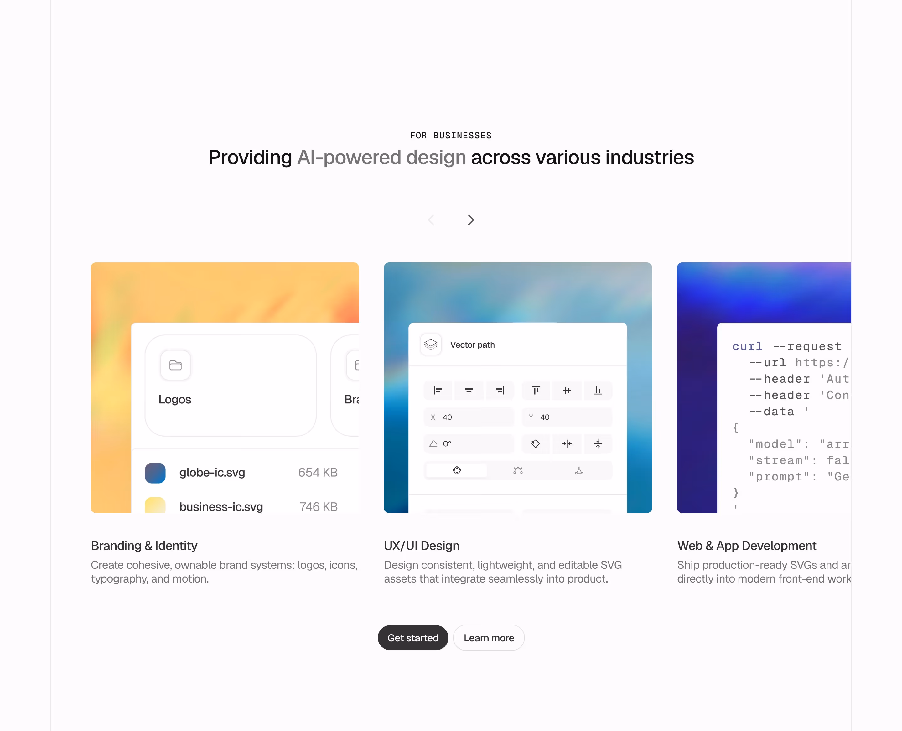 Quiver Features section design