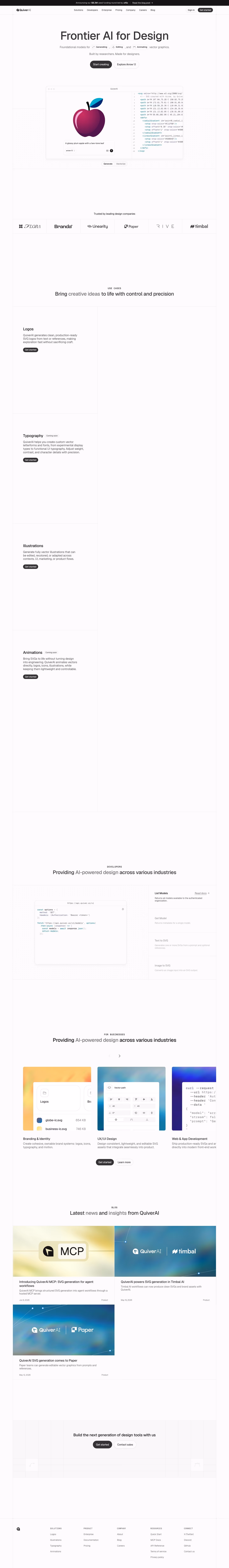 Quiver landing page design — Graphics & Design